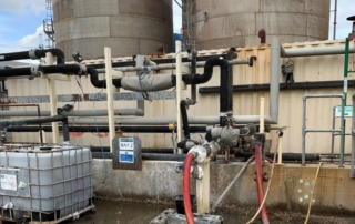 The caustic loading area from the ICL site.